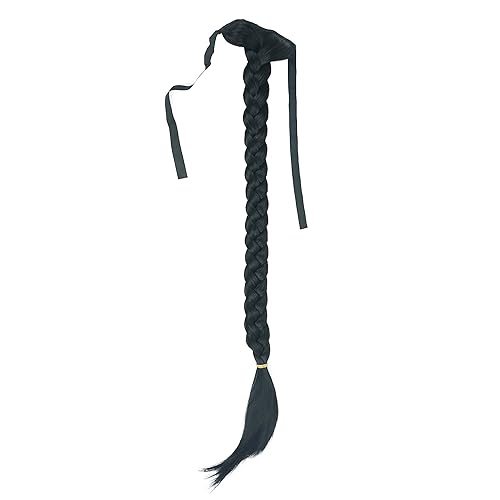 Miniatura 2 de Lydell Extensión de cola de pez de 24 pulgadas de largo, extensión de cola de caballo sintética #1, color negro