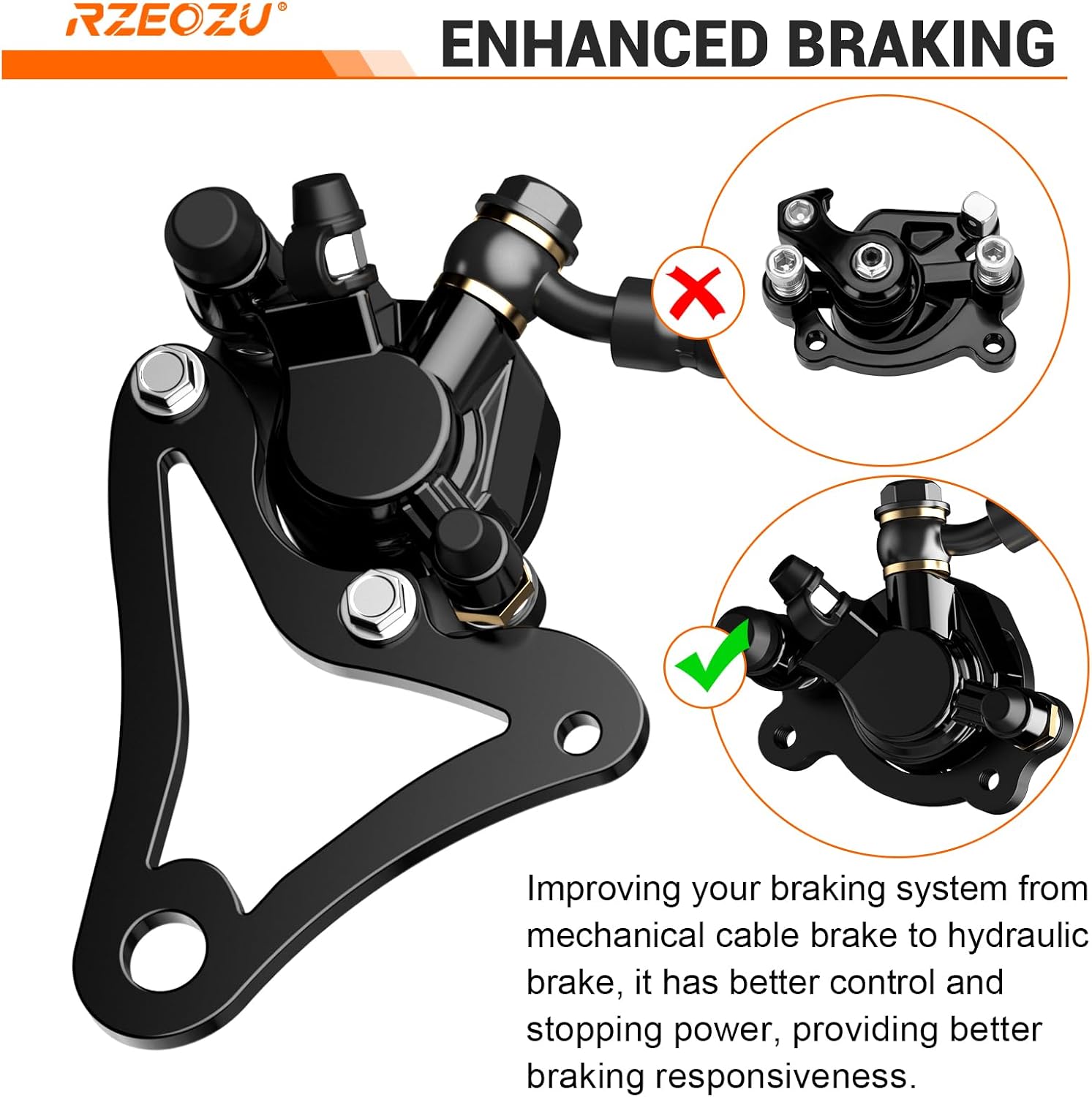 Mini Bike Hydraulic Brake Kit Compatible with GMB100 Mega Moto MM80