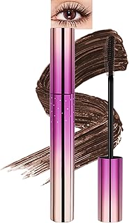 Máscara de pestañas marrón con volumen y long...