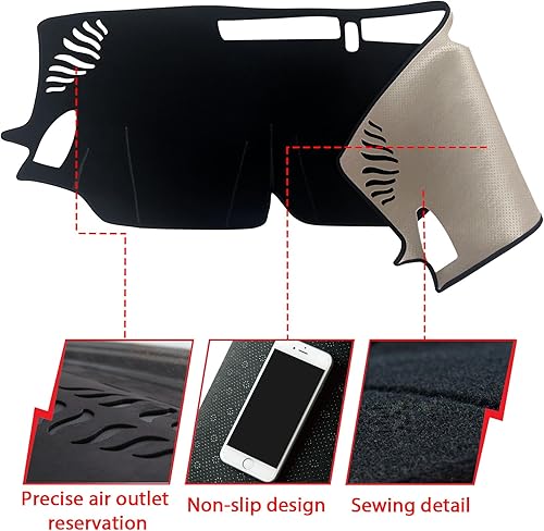 Miniatura 2 de INUBOXES Tapete antideslizante para tablero de instrumentos compatible con Subaru Impreza 2024 Protector solar (borde negro)