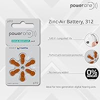 Vista 2 de Power One Baterías para audífonos sin mercurio tamaño 312, paquete de 4 60 baterías (240 baterías)