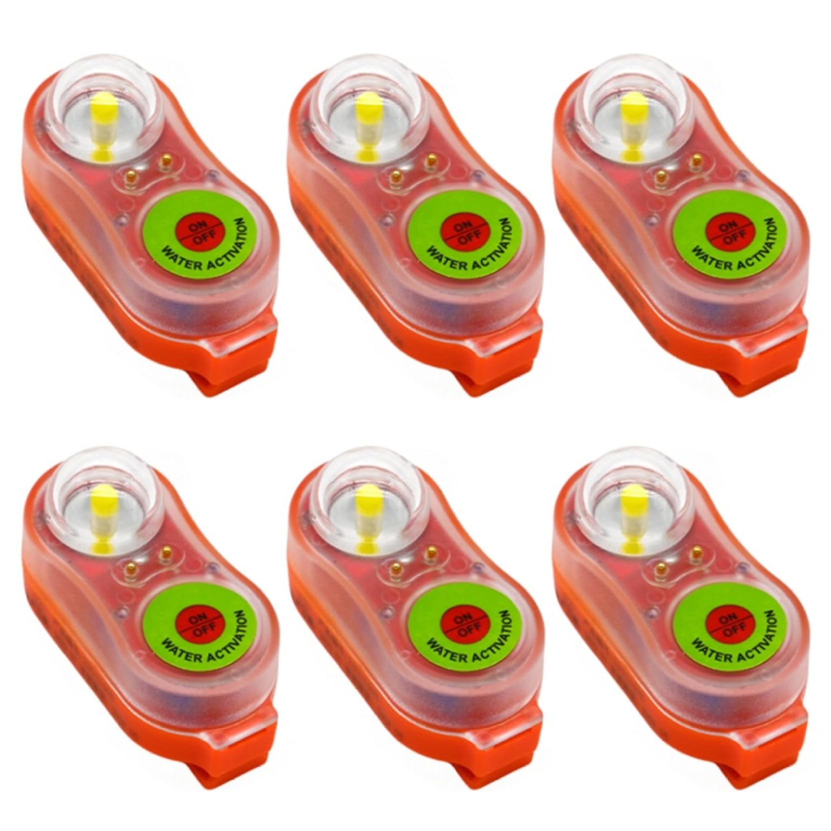 Lumière de secours activée par l'eau stroboscopique gilet lot de 6