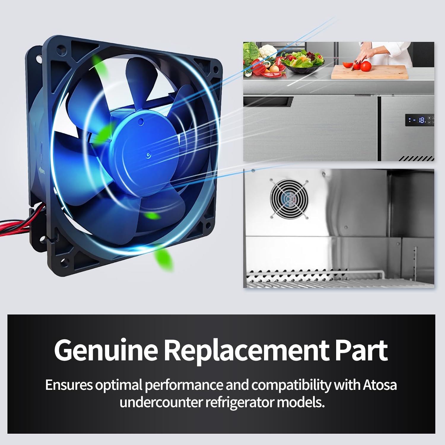 𝐎𝐄𝐌 W0301101 W0301112 Evaporator Fan Motor – 24V DC Brushless Compatible with Atosa MGF8401GR, MGF8402, MGF8401 Fan Motor Replacement Refrigeration Units