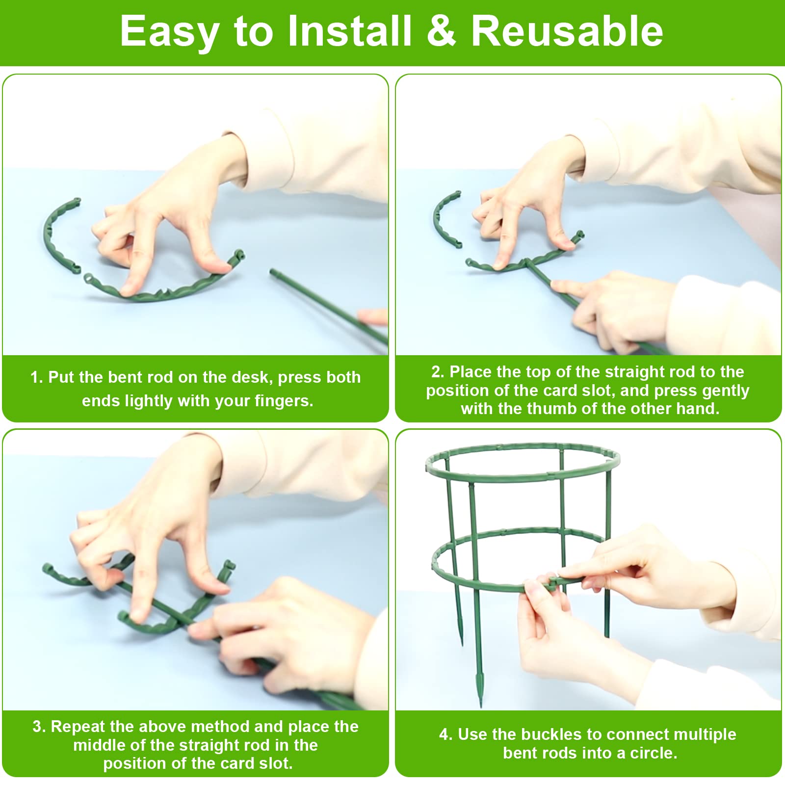 8 Pack Plant Stakes Plant Support, Deaunbr Half Round