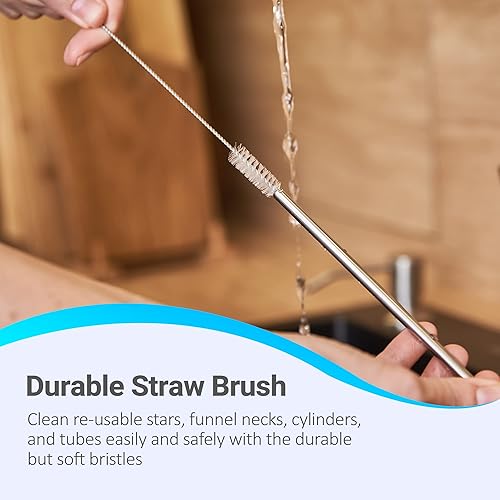 Miniatura 4 de ANDALUS - Juego de 5 cepillos largos para botellas, limpiador de popotes y más, cepillos para botellas de agua, popotes, tapas, para botellas de
