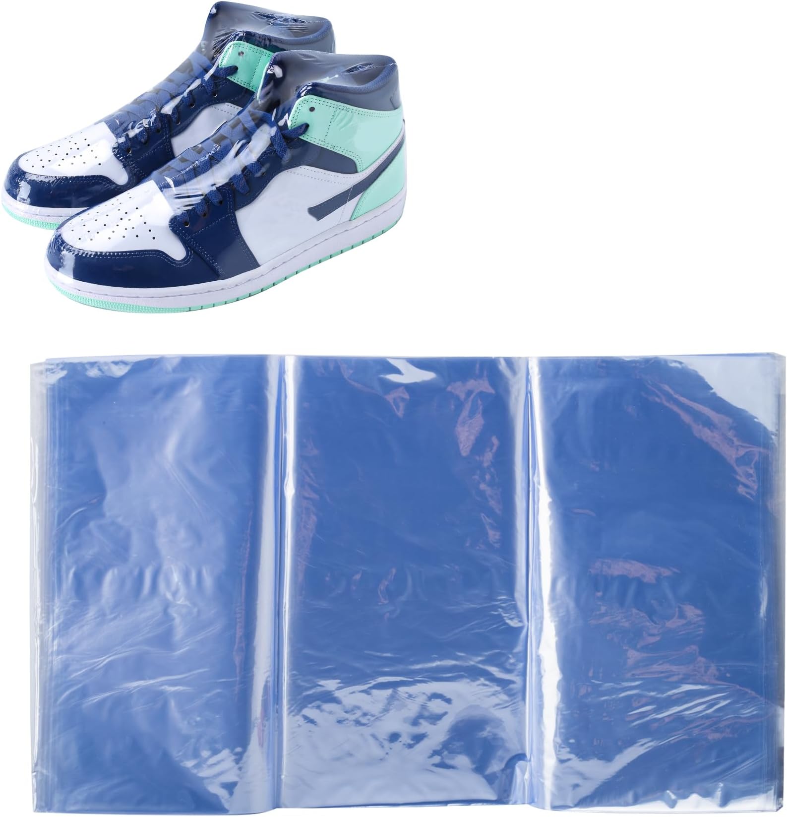 Shoe Shrink Wrap Bags, 11x 18 Inches Sneaker Heat Shrink Wrap Bags for Men Women Shoe Organizer Bags for Shoe Protection Avoid Sole Yellowing and Keep Dust Away, Transparent, 11x18 inches (100 pcs