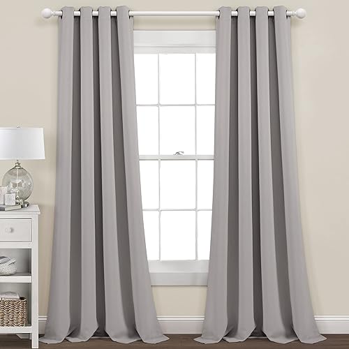 Lush Decor - Paneles de cortina opaca con aislamiento con ojales, par, 52 pulgadas de ancho x 84 pulgadas de largo, color gris