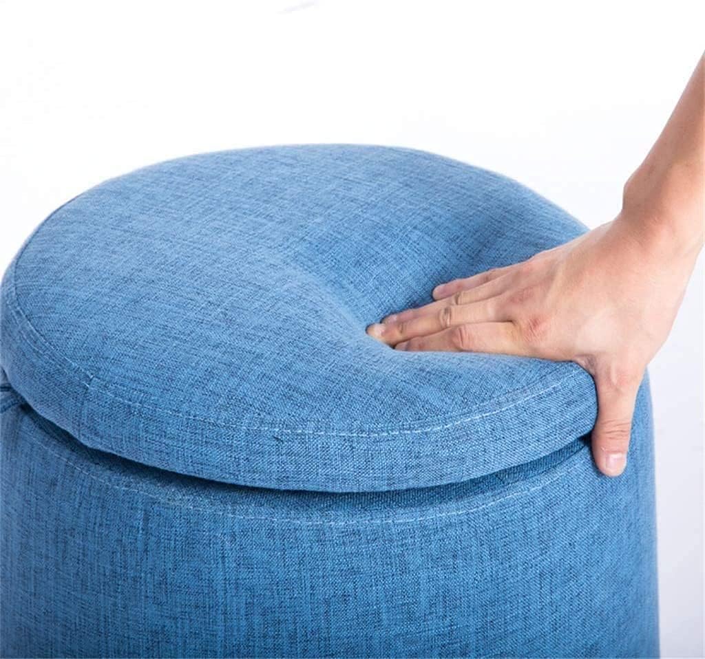 BABYCE Ottoman Stool Pouffe Chair Stool Cloth Cover and 4 Legs Sofa Home Low Stool - Khaki Solid Wood Footstool (Color : Red)