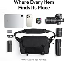 ULANZI Camera schoudertas, waterdichte cameratas met statiefhouder, DSLR/SLR /spiegelloze cameratassen crossbody voor fotografen - zwart, inhoud 9 l, zwart, 37 cm x 13 cm x 19 cm