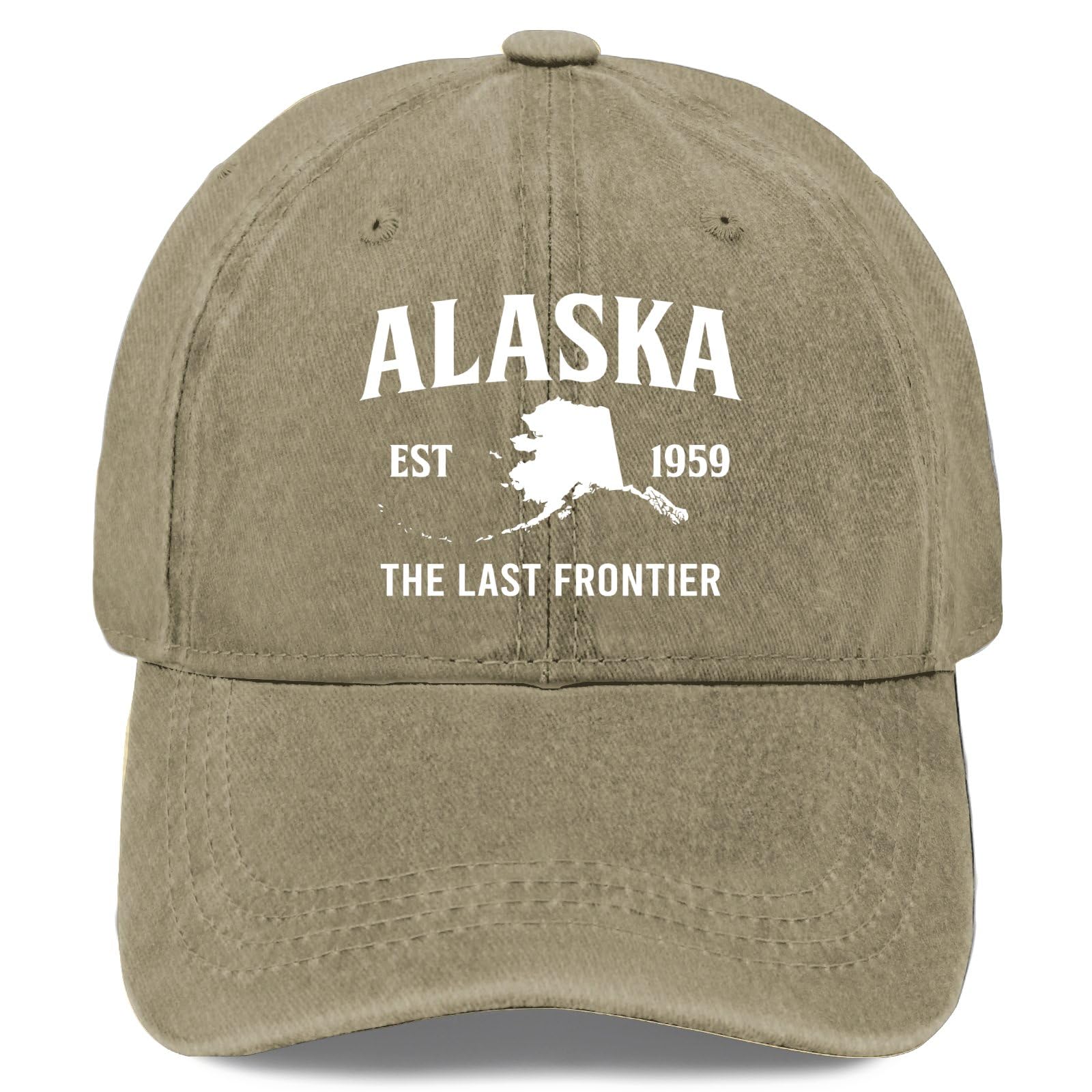 Gorra de béisbol Alaska The Last Frontier Dad para hombre, gorra de béisbol vintage ajustable, pigmento caqui