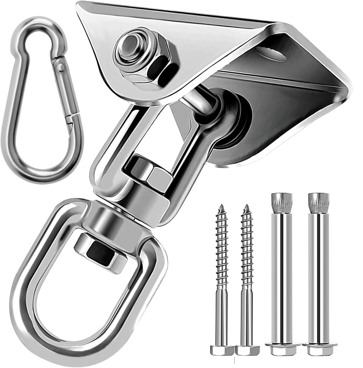 Store2508 Heavy Duty Ceiling Hook Kit for Installation of Hammock Swing Sandbag Yoga Hammock Ceiling Fan Ceiling Lights Stainless Steel 360° Swivel Ceiling Mounting Accessories Maximum Load 450kg-image-27