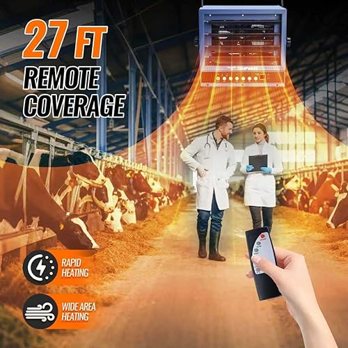 Miniatura 6 de Calentador eléctrico de garaje de 7500 W, 240 V con cableado digital de montaje en techo con ventilador forzado con control remoto de función