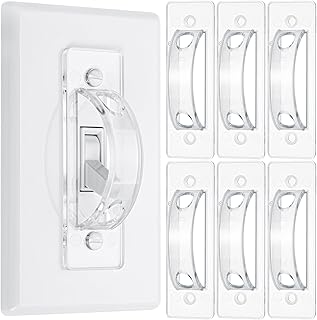 Bates- Light Switch Guard Cover, Clear, 6 Pack, Light Switch Guard, Toggle Switch Cover, Light Switch Blocker, Light Switch Lock, Switch Cover Guard, Child Proof Light Switch Cover Guard
