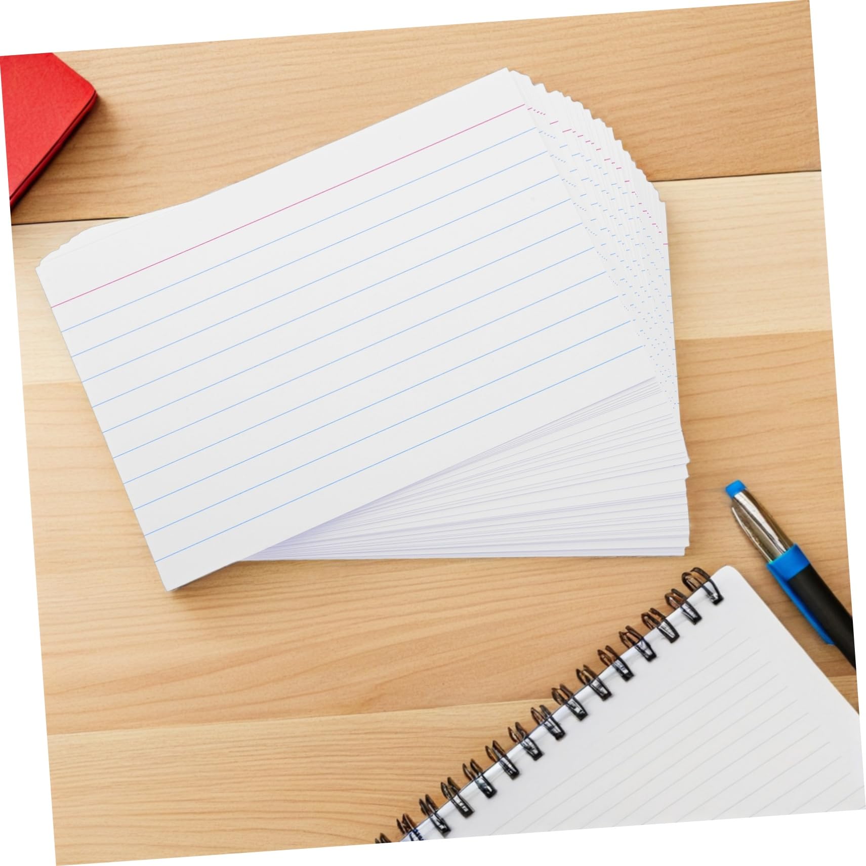 Robuste Notizkarten und Glatter Schreibfläche 4 Zoll Linierte Karteikarten 200 aus Papier mit Horizontalen Linien für Büro und Lernvorbereitung