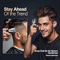 Vista 3 de Cortadora de pelo para hombres, recortadora de pelo recargable con LCD inalámbrica, recortadora de barba para hombres, kit de aseo para hombres