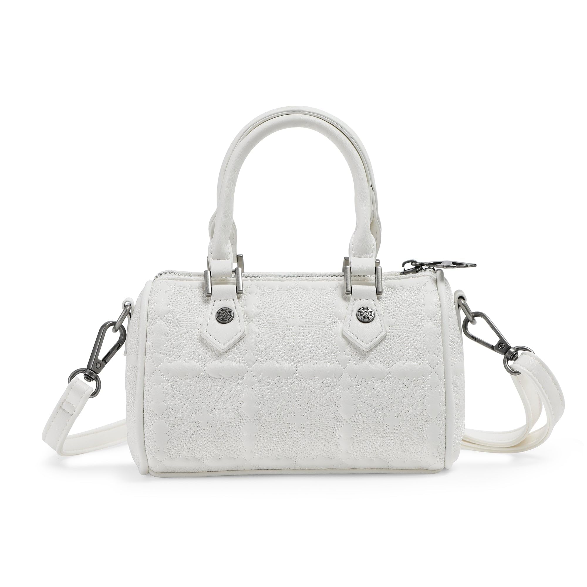 Von Dutch Womens Hanna Hand Bag – Stylish Handbag with Adjustable Strap, Spacious Interior, and Iconic Logo Design (White)