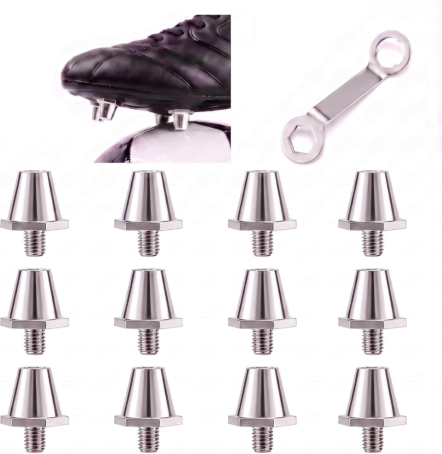 13Pcs M5 Soccer Cleat Stud Set 11mm/13mm Aluminum Spikes with Wrench