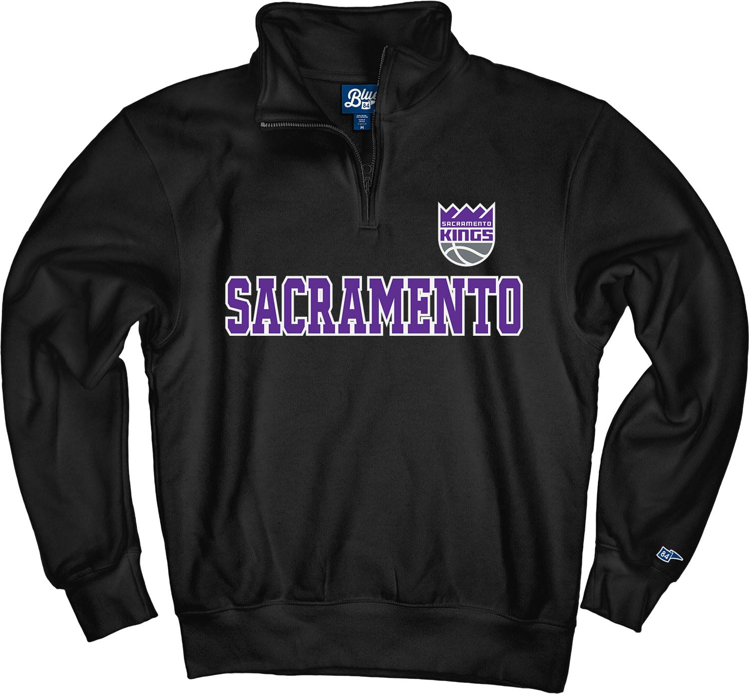 Blue 84 NBA unisex-adult Nba Officially Licensed Quarter Zip Sweatshirt Twill Embroidery