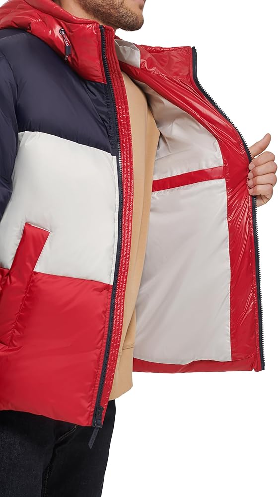 Tommy Hilfiger Men's Relaxed Quilted Puffer Jacket, Midnight/Ice