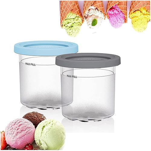 EVANEM 246PCS Creami Deluxe Pints, for Ninja Creami Deluxe Containers,16 OZ Icecream Container Reusable,Leaf-Proof Compatible NC301 NC300 NC299AMZ