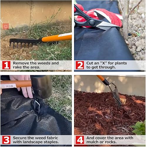 Miniatura 7 de Ashman - Tapete de tela para bloquear malas hierbas, 4 x 50 pies, protección resistente contra malas hierbas para jardines y paisajismo