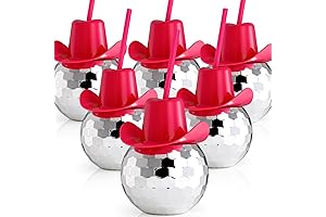 22 OZ 6 Packs Cowboy Hat Disco Ball Straw Cup
