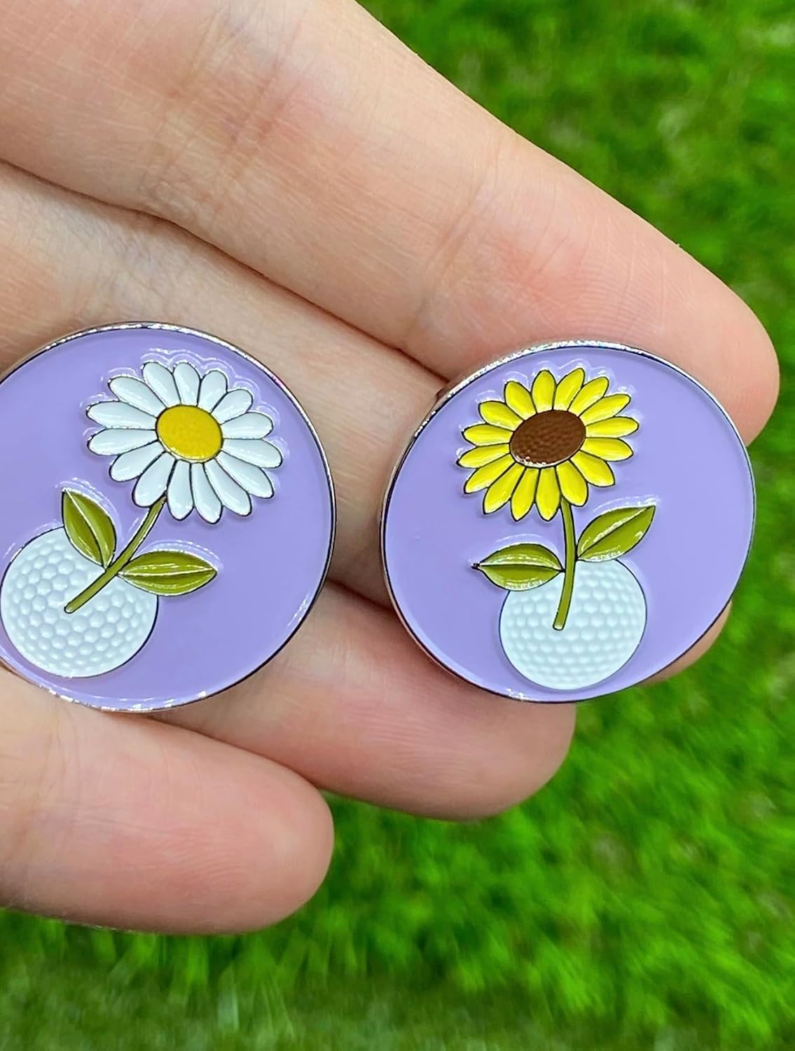 Flower Golf Ball Markers, Set of 5 with Magnetic Hat Clip for Women image 5