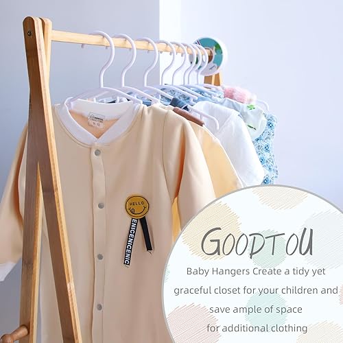 Miniatura 6 de Perchas de plástico para niños, paquete de 60 perchas blancas para ropa de bebé, perchas para niños pequeños, perchas para armario