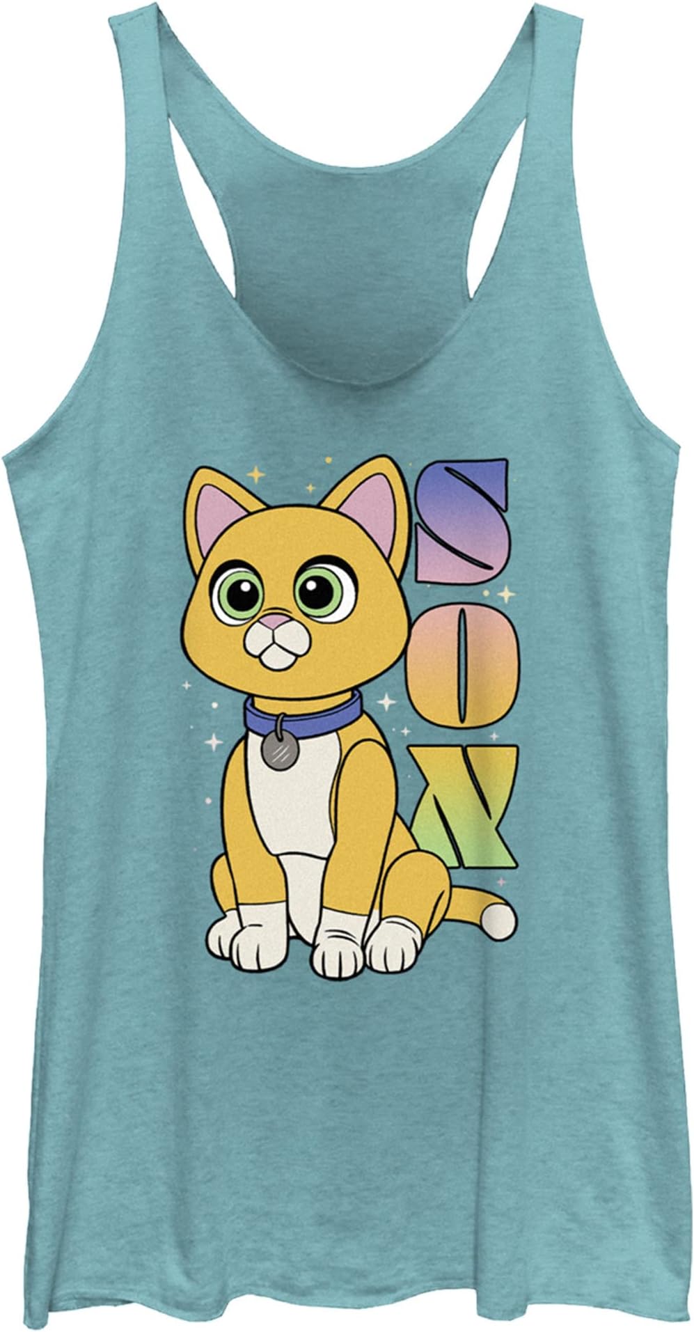 Disney Pixar Lightyear Sox Women's Racerback Tank Top, Tahiti Blue, Medium