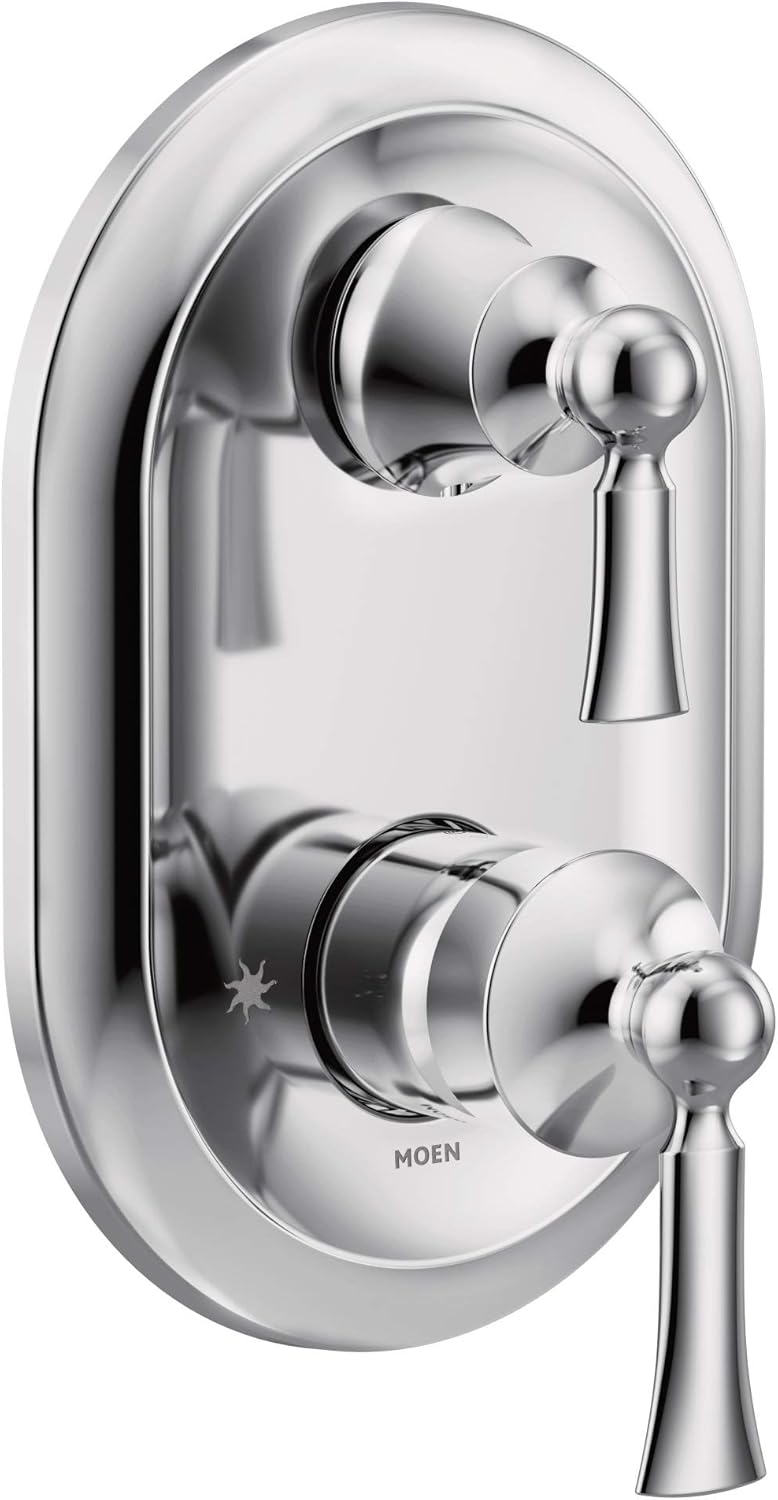 40% Off Discount Moen UT5500 Wynford M-CORE 3-Series 2-Handle Shower Trim with Integrated Transfer, Valve Required, Chrome