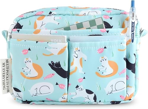 qianshan Organizador multifuncional para cartera, bolsa de viaje impermeable con cremallera, estuche de almacenamiento de suministros de diario