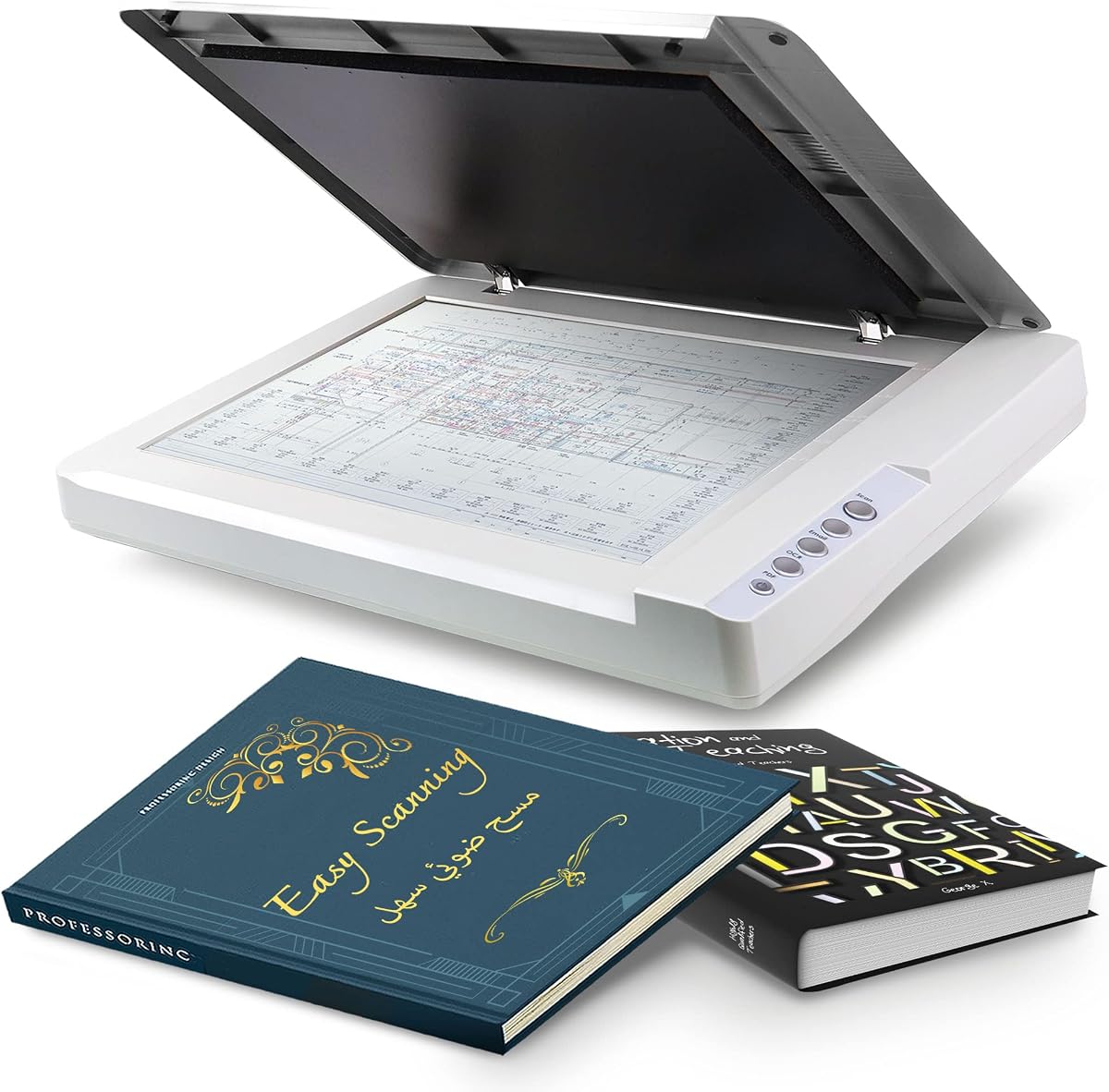 OS1180 - Flat Scanner for Graphics and Documents in A3 Format, Design Suitable for Libraries, Schools or Small Offices - Scanning A3 Documents in Approximately 9 Seconds | Scan Tabloid / Ledger / A3 Size paper by 300 DPI , Color in 8 second. Design Suitable for Libraries, Schools or Offices