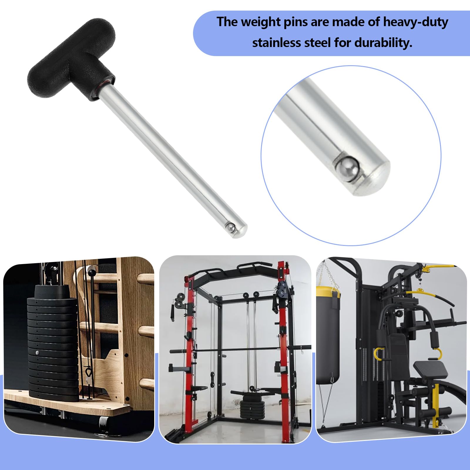SG Store Lot de 3 goupilles de rechange en acier pour salle de sport - 100 mm de diamètre et 10 mm - Pour machine d'exercice à domicile SG Store Lot de 3 goupilles de rechange en acier pour salle de sport - 100 mm de diamètre et 10 mm - Pour machine d'exercice à domicile