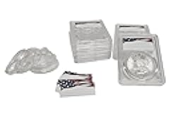 Generic 8-Pack Premium Acrylic Coin Slab Holder with 38mm Translucent Sizing Ring for Morgan, Peace, IKE Silver Dollar Coin, Clear, FingerLakes 1005