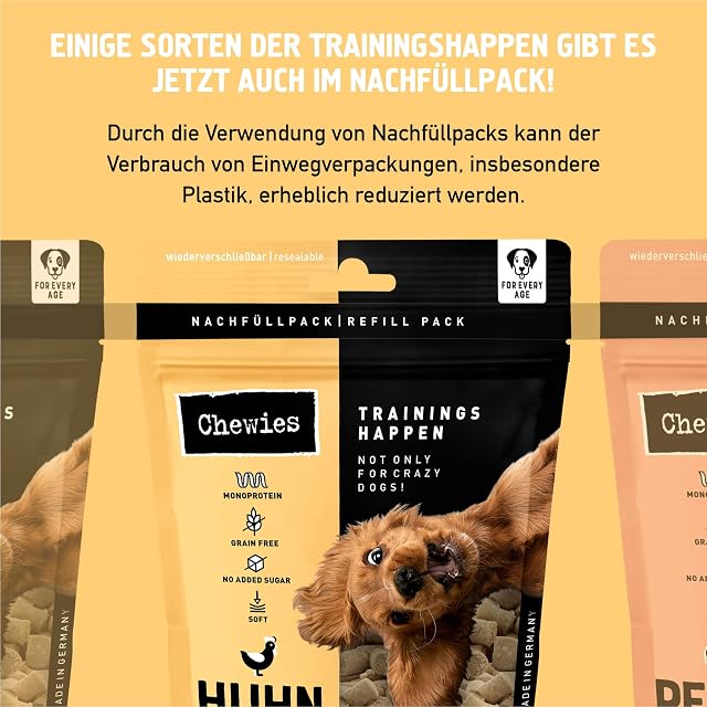 Foto 6 de 7 de Chewies Gallina de Entrenamiento para Perros, sin Cereales, Suave y sin azúcar, monoproteína para Perros