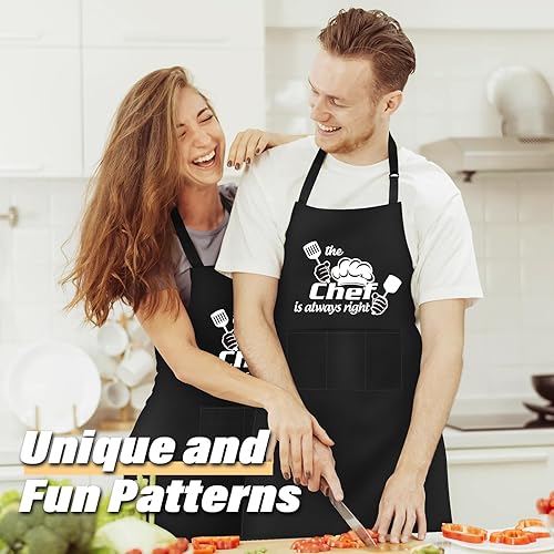 Miniatura 5 de LONGESISM Delantal de cocina para hombres y mujeres, regalos del día de San Valentín para él, correa ajustable para el cuello, delantal de barbacoa,