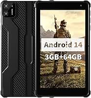 VASOUN Tablet Android 14 de 7 polegadas, 8 GB de RAM (expansão de 3 GB + 5 GB) 64 GB de ROM, Octa-Core 2,0 GHz, tela sensível ao toque IPS, câmera dupla, WiFi/Bluetooth 5G, tablet infantil e adulto