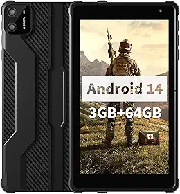 VASOUN Tablet Android 14 de 7 polegadas, 8 GB de RAM (expansão de 3 GB + 5 GB) 64 GB de ROM, Octa-Core 2,0 GHz, tela sensível ao toque IPS, câmera dupla, WiFi/Bluetooth 5G, tablet infantil e adulto