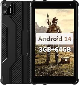 VASOUN Tablet Android 14 de 7 polegadas, 8 GB de RAM (expansão de 3 GB + 5 GB) 64 GB de ROM, Octa-Core 2,0 GHz, tela sensível ao toque IPS, câmera dupla, WiFi/Bluetooth 5G, tablet infantil e adulto