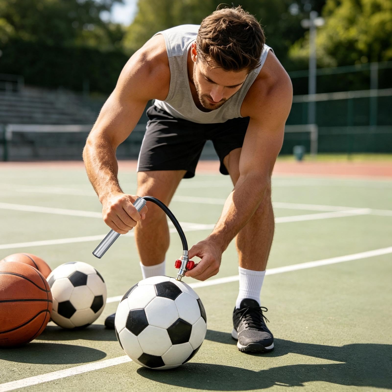 Mini Pompa Bicicletta Gonfiatore Leggero Bici Palloni Con Ago | Pompa Ad Aria Per Bici Da Strada per pallacanestro pallavolo calcio salvagente spostamenti ciclismo