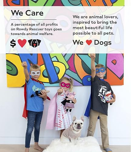 Miniatura 5 de Jax & Bones Juguetes chirriantes para perros, juguete chirriante de lana resistente de 11 pulgadas para perros, costuras reforzadas para