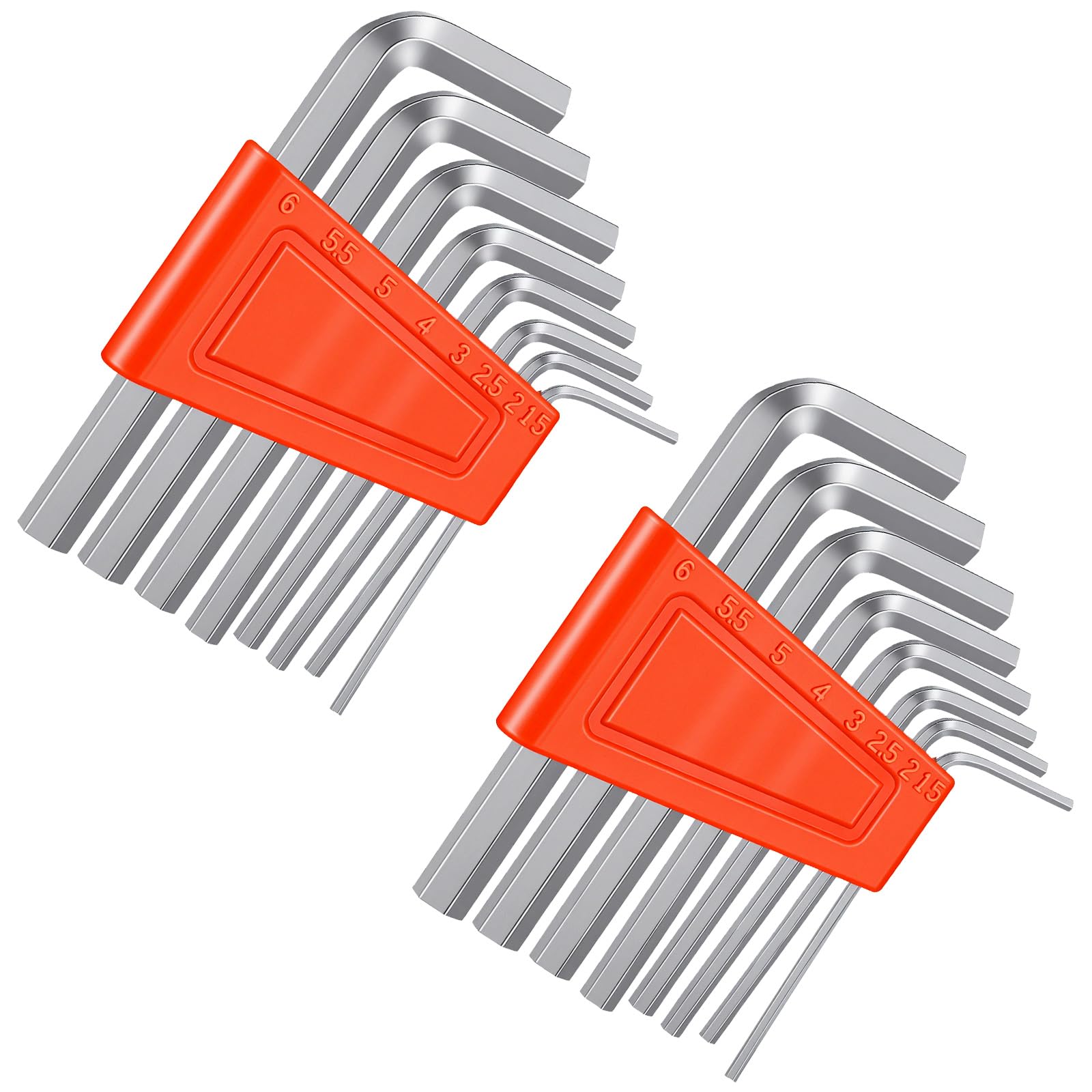TIESOME Juego de 16 llaves Allen, 8 tamaños, juego de destornilladores angulares de 1,5 a 6 mm, mini llaves hexagonales para trabajos de filigrana