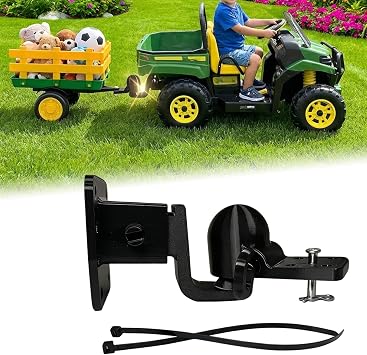 Trailer Hitch Adapter for Kids Ride On Toys,Flexible Turning,Fit Any 3/8 Hole for Power Wheels,for Peg Perego John Deere Trailer,Connects Kids Ride On Toys to Trailers,Easy Install and remove