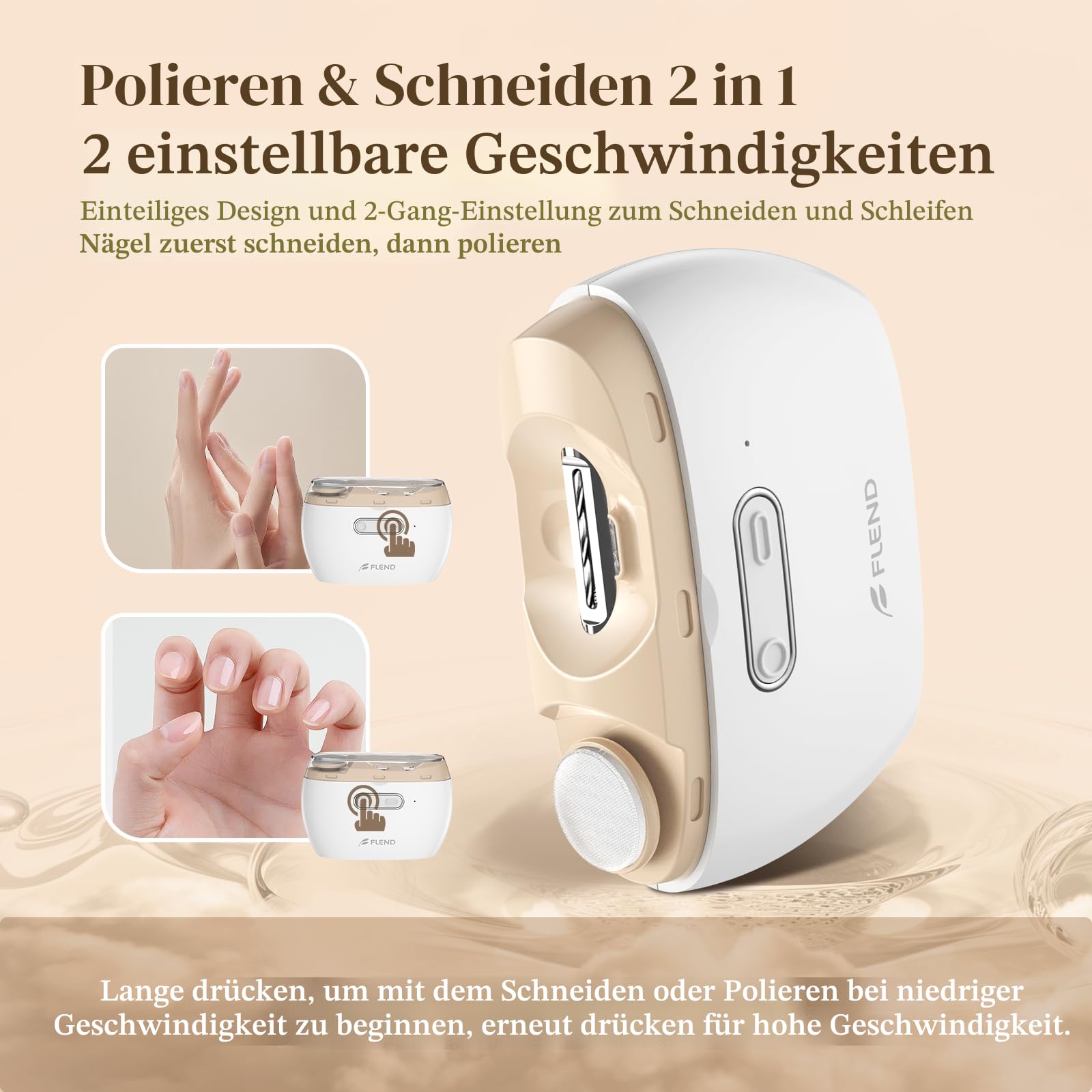 Elektrischer Nagelknipser, Elektrischer Nagelschneider Geeignet für Kinder, Erwachsene und Ältere, Automatischer Nagelknipser mit 2 Einstellbaren Geschwindigkeiten, Nagelknipser mit LED-Licht und Chip