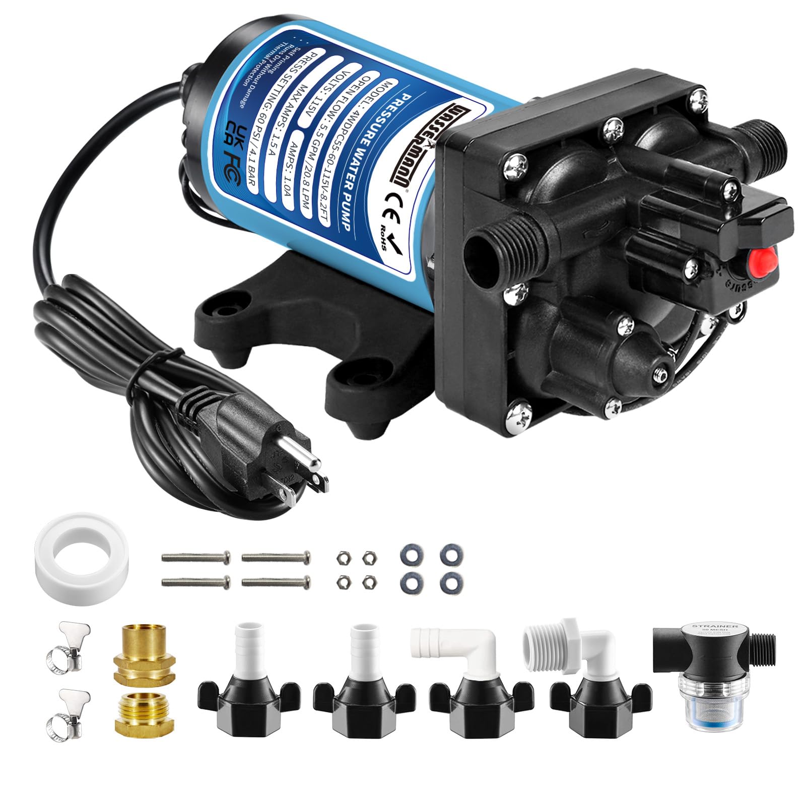 WASSERMANN 115V AC Water Diaphragm Pump