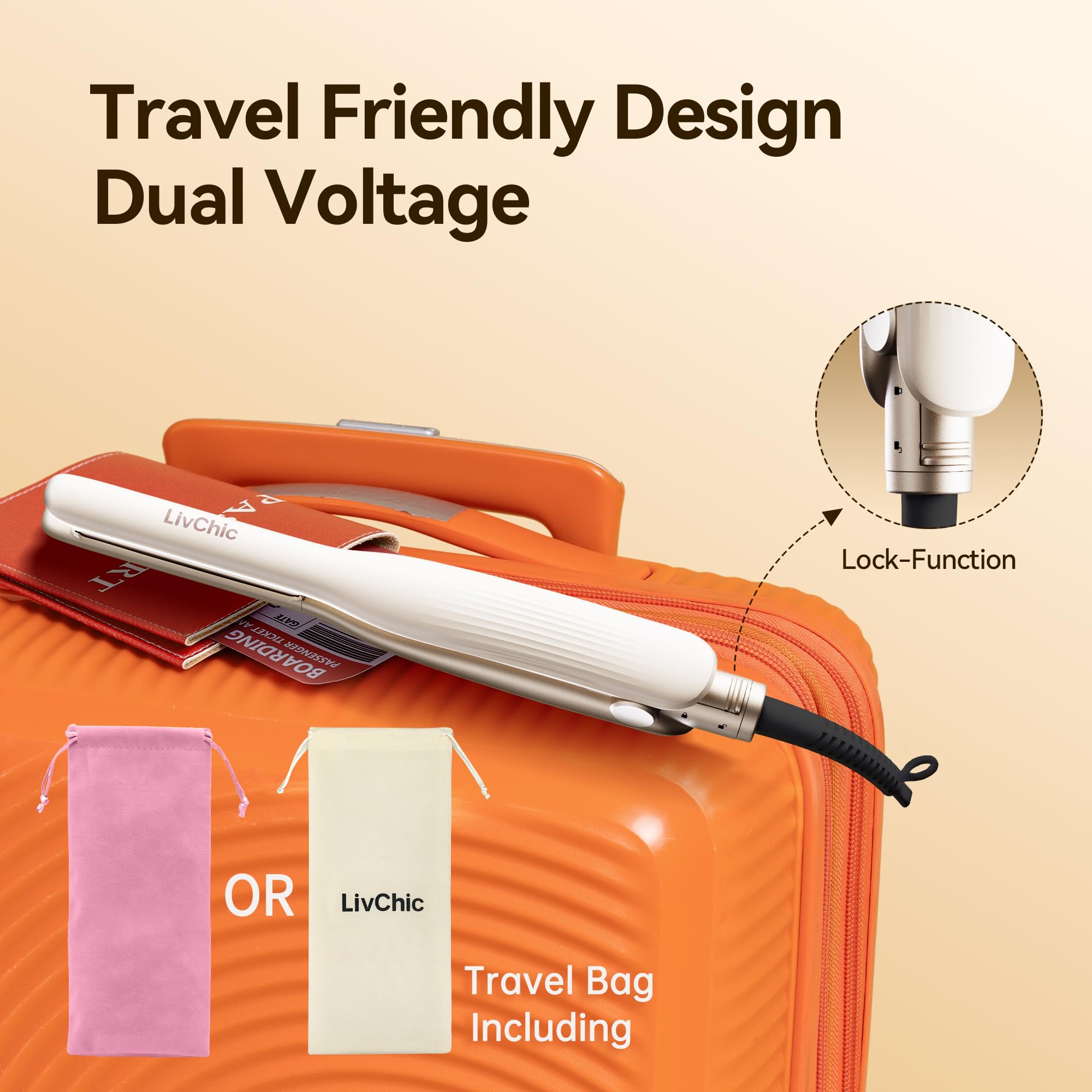 White 1/2-Inch Pencil Flat Iron for Short Hair and Edge Styling