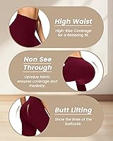 Vista 104 de NexiEpoch - Paquete de 4 leggings suaves para mujer, con bolsillos, control de abdomen y cintura alta, pantalones capri para yoga y ejercicio