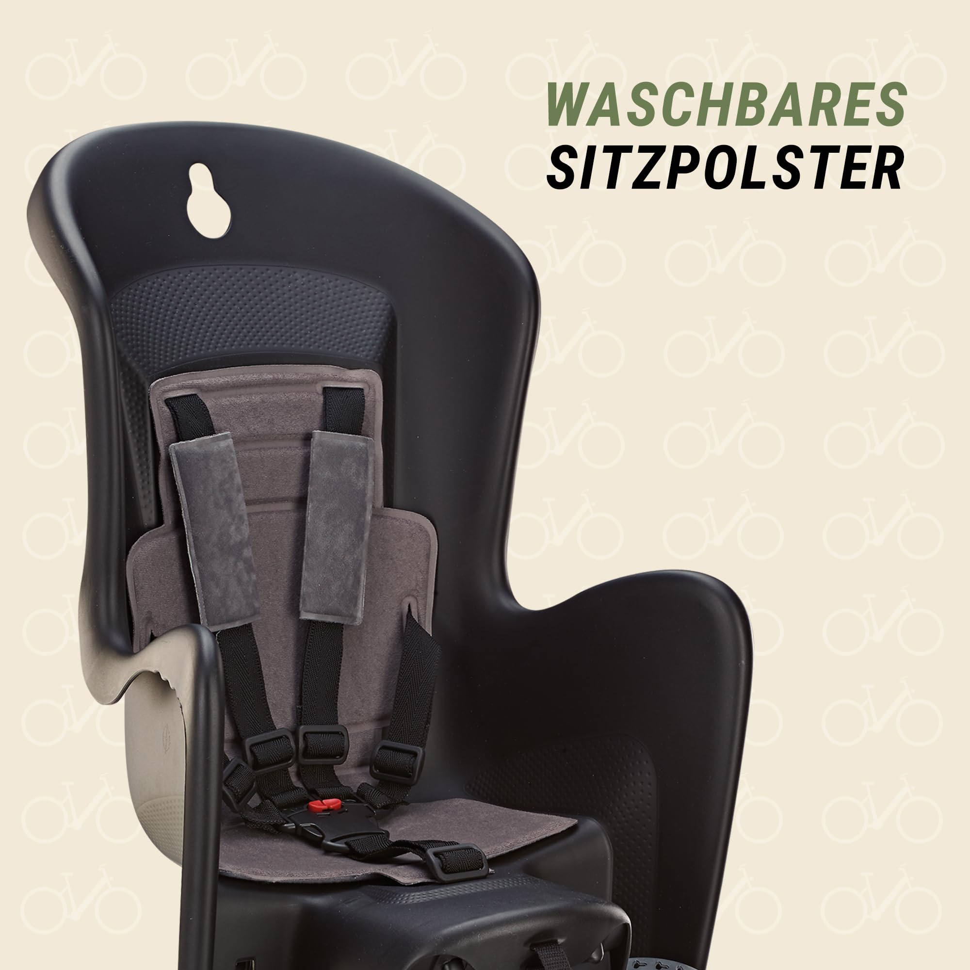 Prophete Polisport Bilby RS Fahrradkindersitz | Kindersitz für die Sattelrohrmonage | für Kinder zwischen 9 und 22 kg | grau
