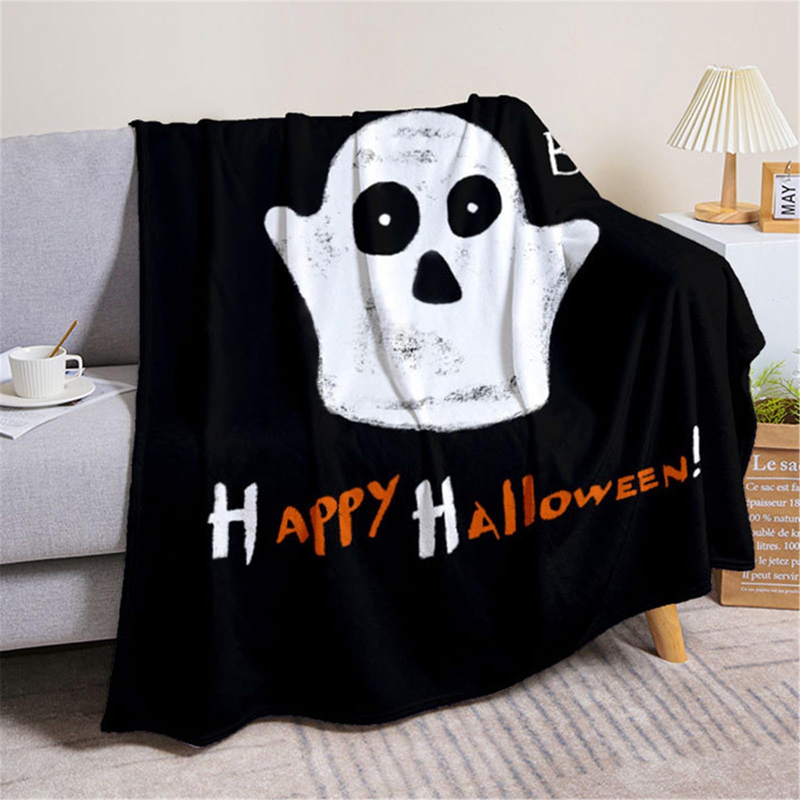 Halloween-Überwurfdecke – Weich, Flauschig, Mit Totenkopf-Muster, Für Couch, Bett & Outdoor, Verschiedene Größen