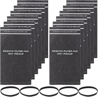 Shop Vac Filter Bags for Craftsman 2 to 2.5 Gallon Wet/Dry Vacuums and Powerhead Bucket Vac - Part# 38737 9-38737 CMXZVBE38737 12 Vacuum Filter Bags and 5 Retaining Bands